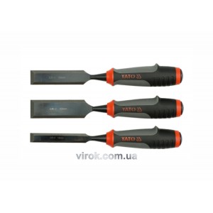 Стамески з полімерними ручками YATO : b= 16-25-32 мм, CrV. набір 3 шт. [10/30]
