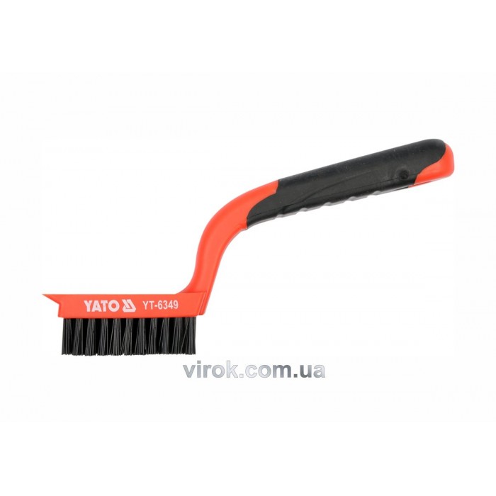 Щітка дротяна нейлонова YATO : 5-рядна, L= 180 мм з пластиковою ручкою [24/120]