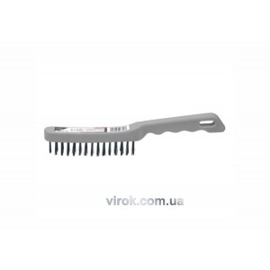 Щітка дротяна сталева YATO : 3- рядна, пластикова ручка [12/120]