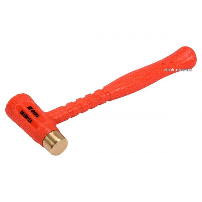 Молоток безінерційний YATO cуцільний, з латунним бойком Ø= 20 мм, m= 300 г, l= 220 мм [6/36]