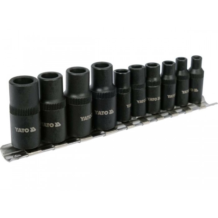 Різьбонарізні перехідники YATO; з квадратами 1/4" і 3/8", №1-8, 10 шт. [10]