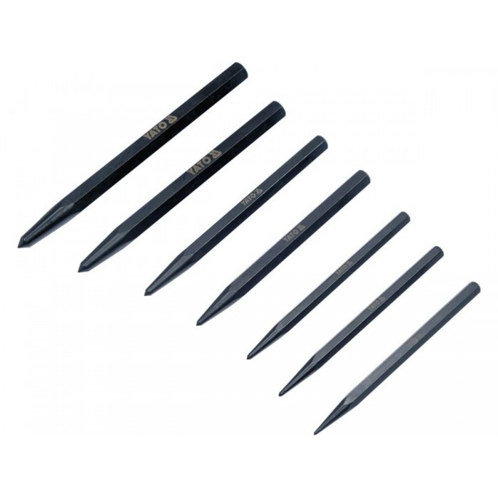 Кернери розмічальні YATO l=100- 140 мм; Ø= 1.5- 6мм, компл. 7 шт. [60]