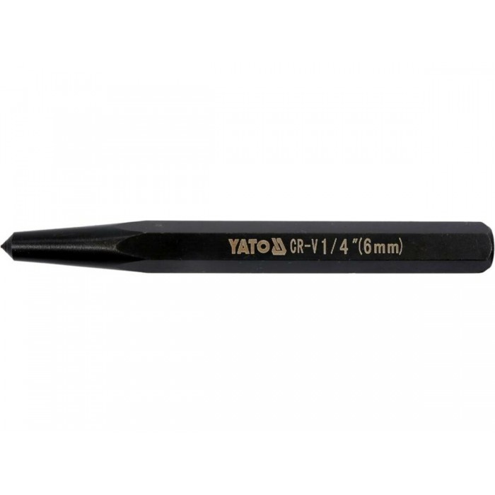Кернер слюсарний YATO, 6-гран. профіль, Ø= 9,4/6 мм, l= 100 мм [20/120]