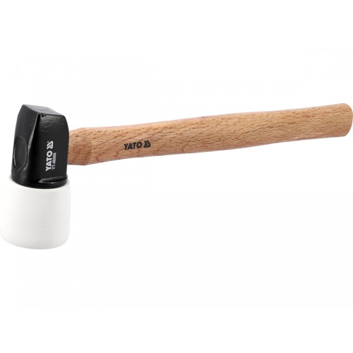 Молоток метало-гумовий YATO Ø= 65 мм x 125 мм, з дерев. ручкою, m= 1,3 кг, l= 400 мм [6/12]