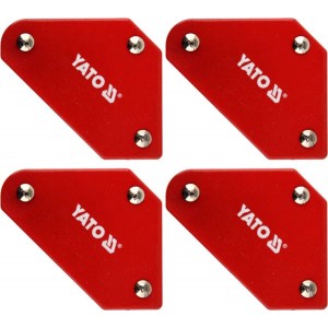 Кутники магнітні для зварювання YATO: кут:45°,90°,135°, сила утримув- 4.5кг, 43х72х12мм, 4шт [12/36]