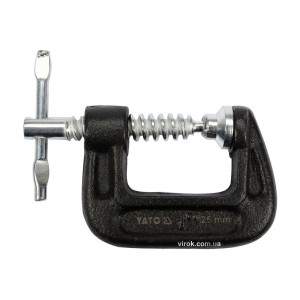 Струбцина з гвинтовим затиском "G" подібна YATO; l= 25 мм (1") [100]