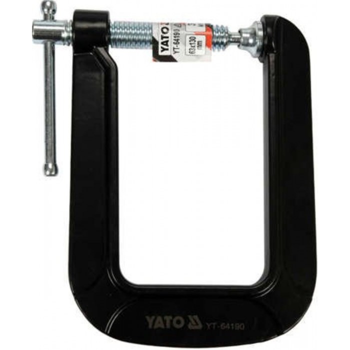 Струбцина з гвинтовим затискачем YATO, тип "С" глибока, 63х 130 мм [6/36]