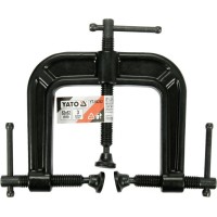 Струбцина з 3 гвинтовими затискачами YATO, тип "С", 62х 62 мм [10/60]
