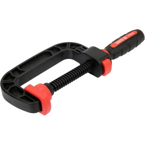 Струбцина з гвинтовим затискачем з нейлона  YATO, тип "С", 75 мм, глиб.- 70 мм [12/48]