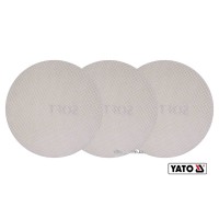 Сітка шліфувальна абразивна самозачепна YATO : G100, Ø= 225 мм, м'яка, кругла, 3 шт, (DW)