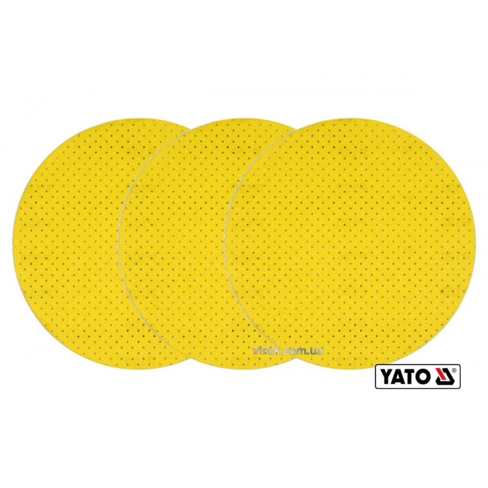 Диск шліфувальний, перфорований, на липучці, до шліфмашини YATO : G60, Ø= 225 мм, 3 шт (DW)