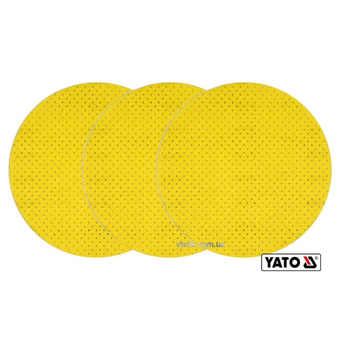 Диск шліфувальний, перфорований, на липучці, до шліфмашини YATO : G220, Ø= 225 мм, 3 шт (DW)