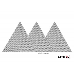 Сітка абразивна, тверда, трикутна, на липучці, до шліфмашини YATO : G60, l= 280 мм, 3 шт (DW)