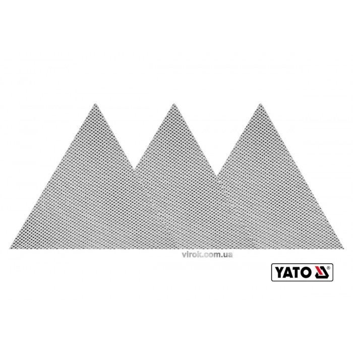 Сітка абразивна, тверда, трикутна, на липучці, до шліфмашини YATO : G100, l= 280 мм, 3 шт (DW)