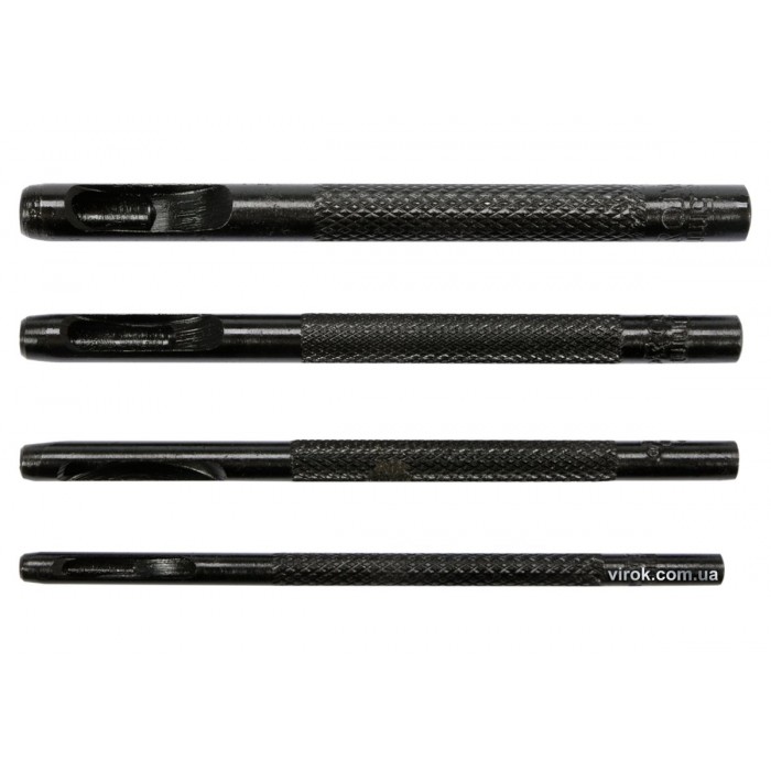 Пробійники отворів YAT : шкіра/ гума/ картон/ текстиль, Ø= 2, 3, 4, 5 мм, L=90 мм, кпл. 4шт [20/120]