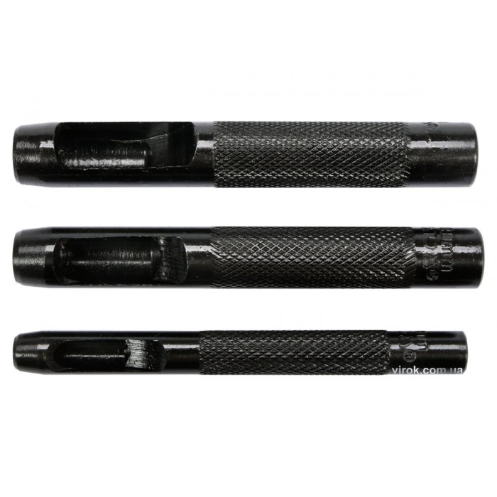 Пробійники отворів YATO: шкіра / гума / картон / текстиль, Ø=6, 8,10 мм, L=90 мм, кпл. 3 шт [20/120]