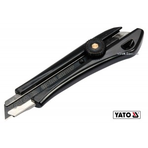 Ніж YATO з висувним лезом, відломними сегментами : M=18мм; мет. направляюча, пласт. корпус [10/120]
