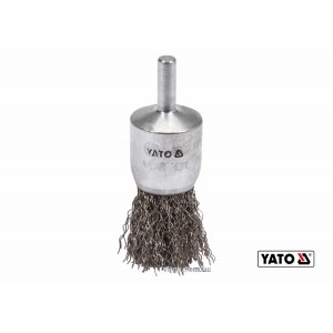 Щітка зачисна з нержавіючої сталі, до дрилі YATO : Ø=25 мм, зі шпинделем Ø=6 мм, 4500 об/хв [20/240]