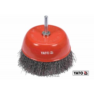 Щітка - крацовка YATO Чашка Ø=100 мм . сталь. шпиндель 6 мм. 4500 об/хв [6/36]