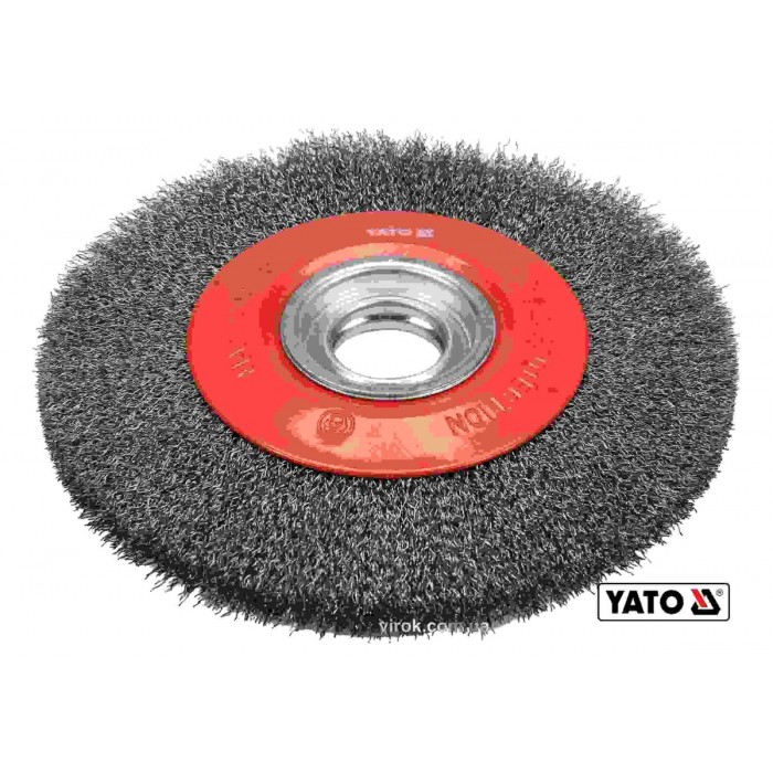 Щітка зачисна дискова YATO : Ø=200/32 мм з нержавіючої сталі. 4500 об/хв [5/20]