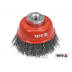 Щітка зачисна  "чашка" до КШМ YATO Ø=65 мм, гайка- М14  з нержавіючої сталі: [10/80]