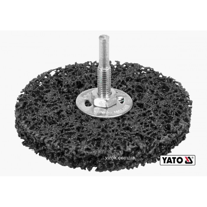 Щітка шліфувальна неткана дискова YATO Ø=100 мм, до дрилі шпиндель Ø=6 мм [6/36]