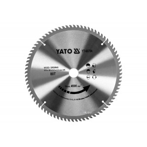 Диск пиляльний победітовий по дереву YATO: 315х30х3.5х2.5 мм, 80 зубців, R.P.M до 4500 1/хв [10]