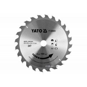 Диск пиляльний победітовий по дереву YATO: 235x25.4x2.8x1.8 мм, 24 зубці, R.P.M до 7000 1/хв [10/20]