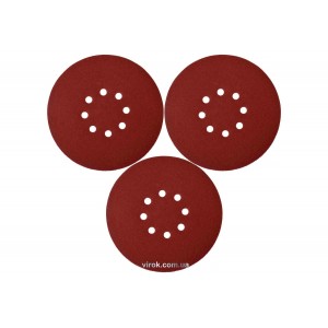 Круг шліфувальний з наждачн. паперу з липучкою YATO: Ø= 180 мм, Р40, до YT-82341, 3 шт [50/200]