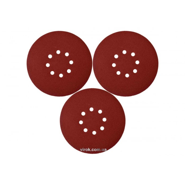 Круг шліфувальний з наждачн. паперу з липучкою YATO: Ø= 180 мм, Р240, до YT-82341, 3 шт [50/200]