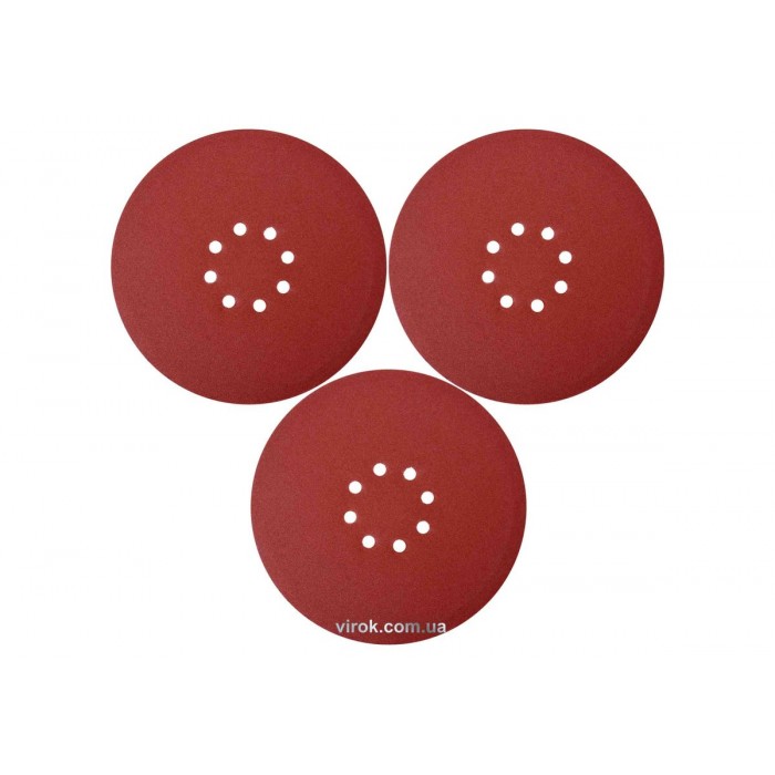 Круг шліфувальний з наждачн. паперу з липучкою YATO: Ø=225 мм, Р80, до YT-82340 і YT-82350, 3шт [60]