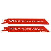 Полотна по дереву і металу, бі-металеві, до шаблевої пили YATO: l=150мм, h=1мм, 24 зубів/1", 2шт[50]