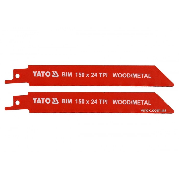 Полотна по дереву і металу, бі-металеві, до шаблевої пили YATO: l=150мм, h=1мм, 24 зубів/1", 2шт[50]