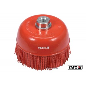 Щітка зачисна з нейлоновим ворсом "чашка", до КШМ YATO : Ø=125 мм, гайка- М14 [6/24]