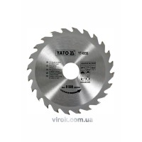 Диск пиляльний победітовий по дереву YATO: 160х30х2.8х2.0 мм, 24 зубці, R.P.M до 9500 1/хв [25/50]