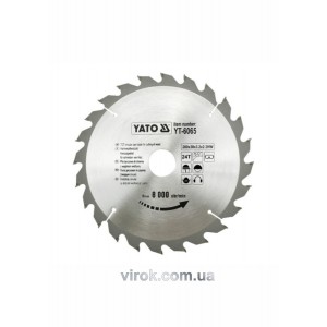 Диск пиляльний победітовий по дереву YATO: 200х30x3.2x2.2 мм, 24 зубці, R.P.M до 8000 1/хв [10/20]