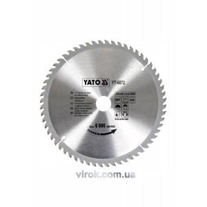 Диск пиляльний победітовий по дереву YATO: 250х30х3.2х2.2 мм, 60 зубців, R.P.M до 6000 1/хв [10/20]