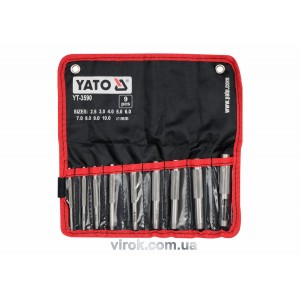 Пробійники отворів до шкіри YATO : Ø= 2,5 - 10 мм, Набір 9 шт. [50]