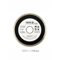 Диск алмазний суцільний YATO : Ø= 115x5,3x22,2 мм. H= 2,1 мм. для мокрої різки [20/200]