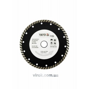 Диск алмазний турбо YATO : "TURBO" Ø= 180x8,0x22,2 мм. H= 2,8 мм [15/60]