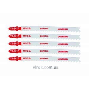 Полотно для електролобзика(метал) YATO : 10-5TPI, L= 130 мм, Уп. 5 Шт. [25/250]