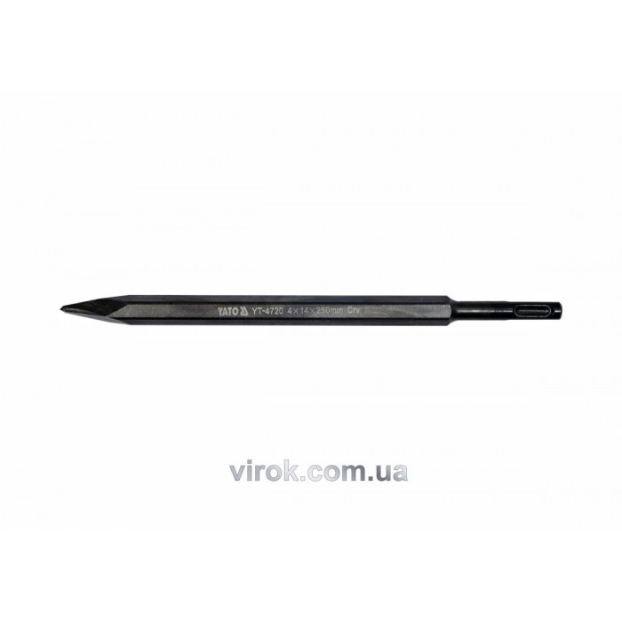 Зубило "піка" YATO : SDS+, L= 4x14 x 250 мм. CrV [6/48]