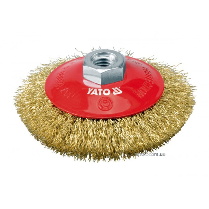 Щітка - крацовка дискова YATO Ø=100 мм з кріпильною гайкою М14 [8/64]