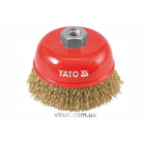 Щітка - крацовка YATO *чашка* до КШМ з кріп. гайкою М14, Ø=100мм [4/32]