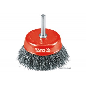 Щітка - крацовка YATO Чашка Ø=75 мм . сталь. шпиндель 6 мм. 4500 об/хв[12/96]