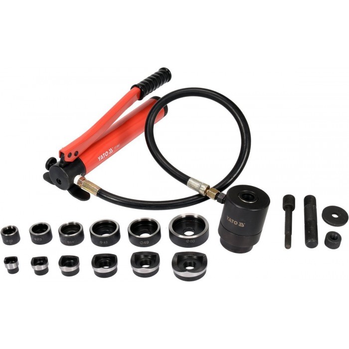 Пробійник гідравлічний для отворів YATO по листовому металу t≤ 4 мм, Ø= 22-60 мм [1]