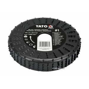 Диск-фреза шліфувальний YATO по дереву, ПВХ, гіпсу; Ø=118/22.2 мм, h=21 мм, шорсткість №1 [10]