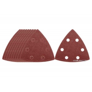 Папір шліфувальний самозачіпний YATO  для реноватора, P80. 90х90х90 мм, набір10 шт. [10/100]