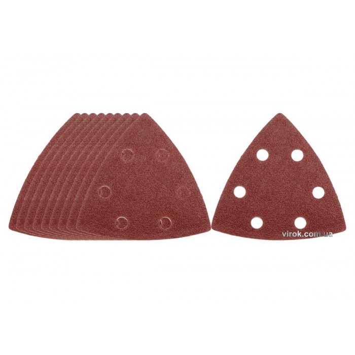 Папір шліфувальний самозачіпний YATO  для реноватора, P80. 90х90х90 мм, набір10 шт. [10/100]