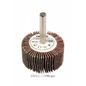 Круг пелюстковий шліфувальний YATO : подовжений Ø= 40 мм К150, шпиндель Ø= 6 мм, H= 20 мм [10/60]